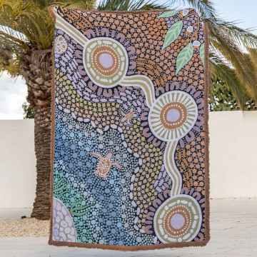 Indigenous Art Throw Rug | Buggeiri (Open Land) | Taylor-Lee Ochre Sisters